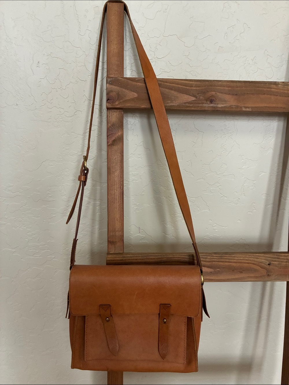 Madewell Cognac Leather Crossbody Satchel